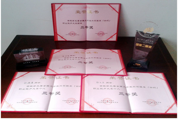 获奖证书及奖杯